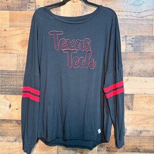 Colosseum Women's Black Red TTU Texas Tech Red Raiders Long Sleeve Tee Shirt XXL